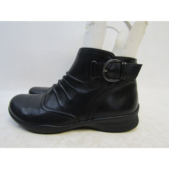 Earth Size 6 W Wide Black Leather Zip Comfort Ankle Fashion Boots Bootie - Picture 1 of 11